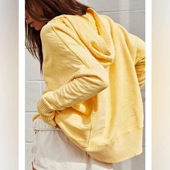 NWT Free People FP Movement Honey Dove Swaying Sunflowers Yellow Pullover Hoodie - Picture 13 of 13